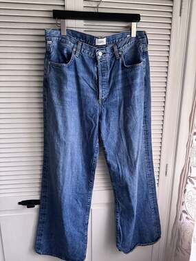 Citizens of Humanity Annina High Rise Wide Leg Jeans Medium Wash Size 31